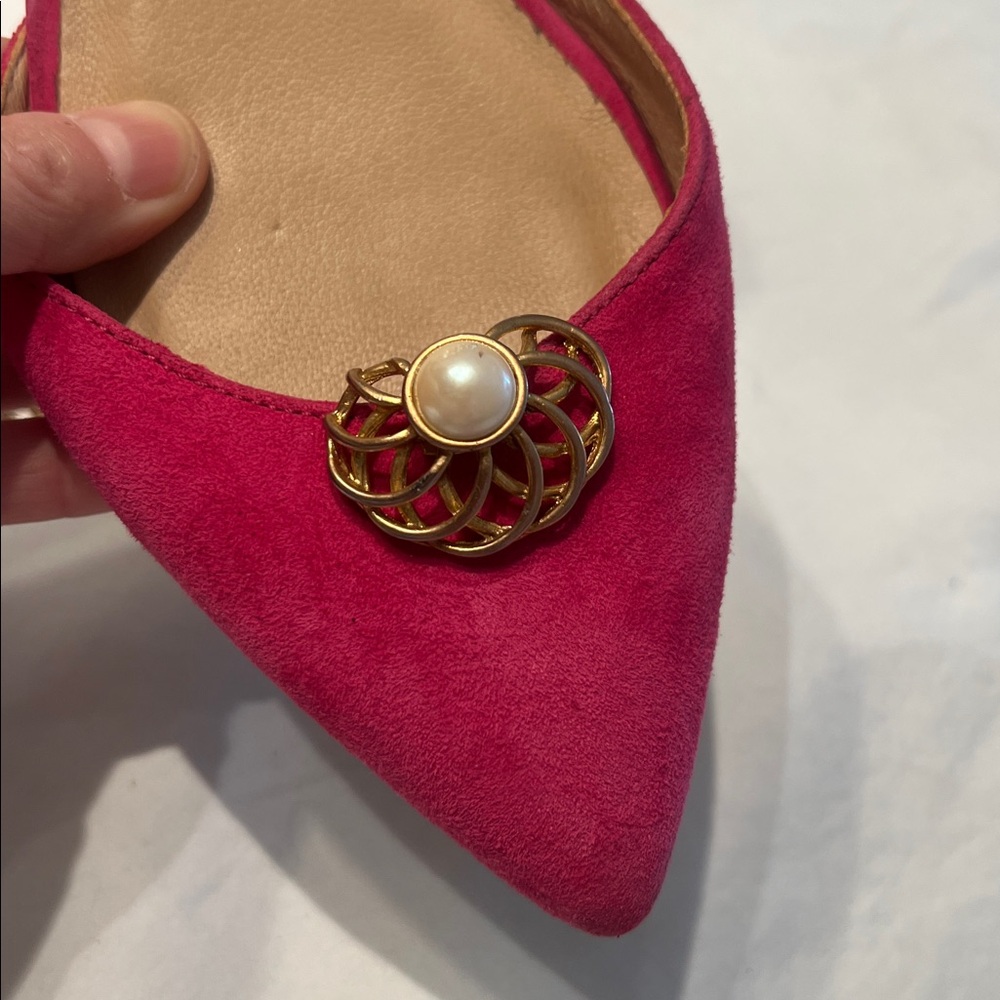 Vintage Shoe Clip Ons - Gold Pearls
